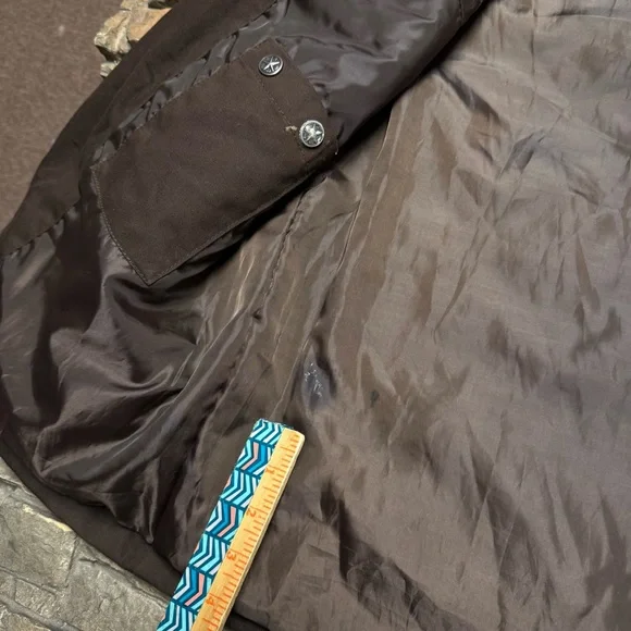 Vintage Y2K Blac Label Jacket Men’s Large Trench Military Graphic Brown Full Zip - Picture 6 of 15